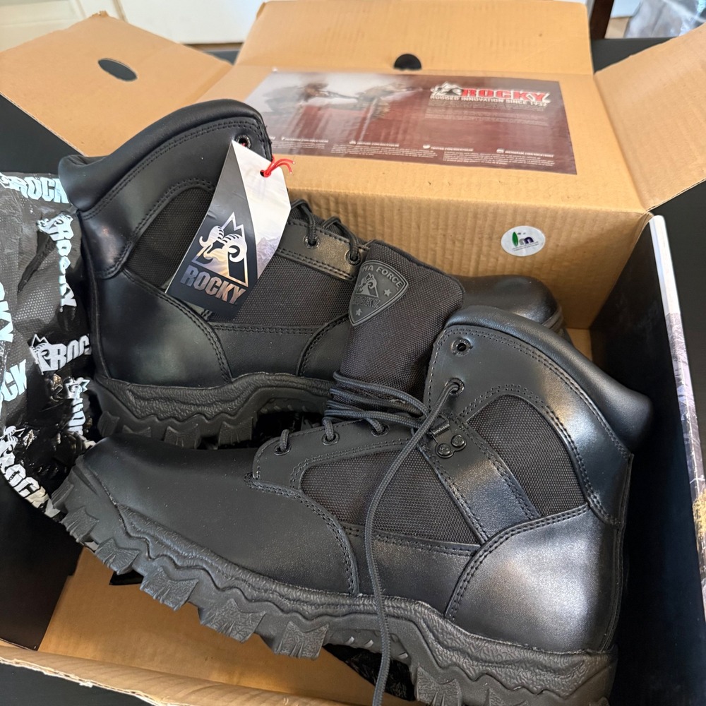 Rocky Alpha‎ Force Mens 13 Waterproof Tactical Duty Work Boots Black FQ0002167